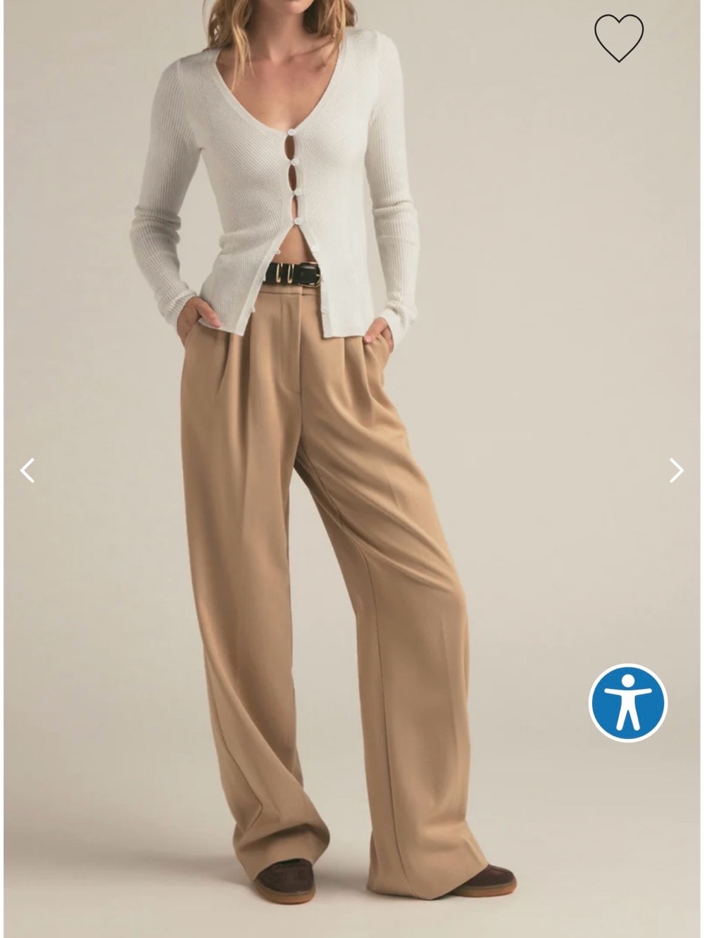 Favorite Daughter Wide-Leg High-Rise Trousers in Camel